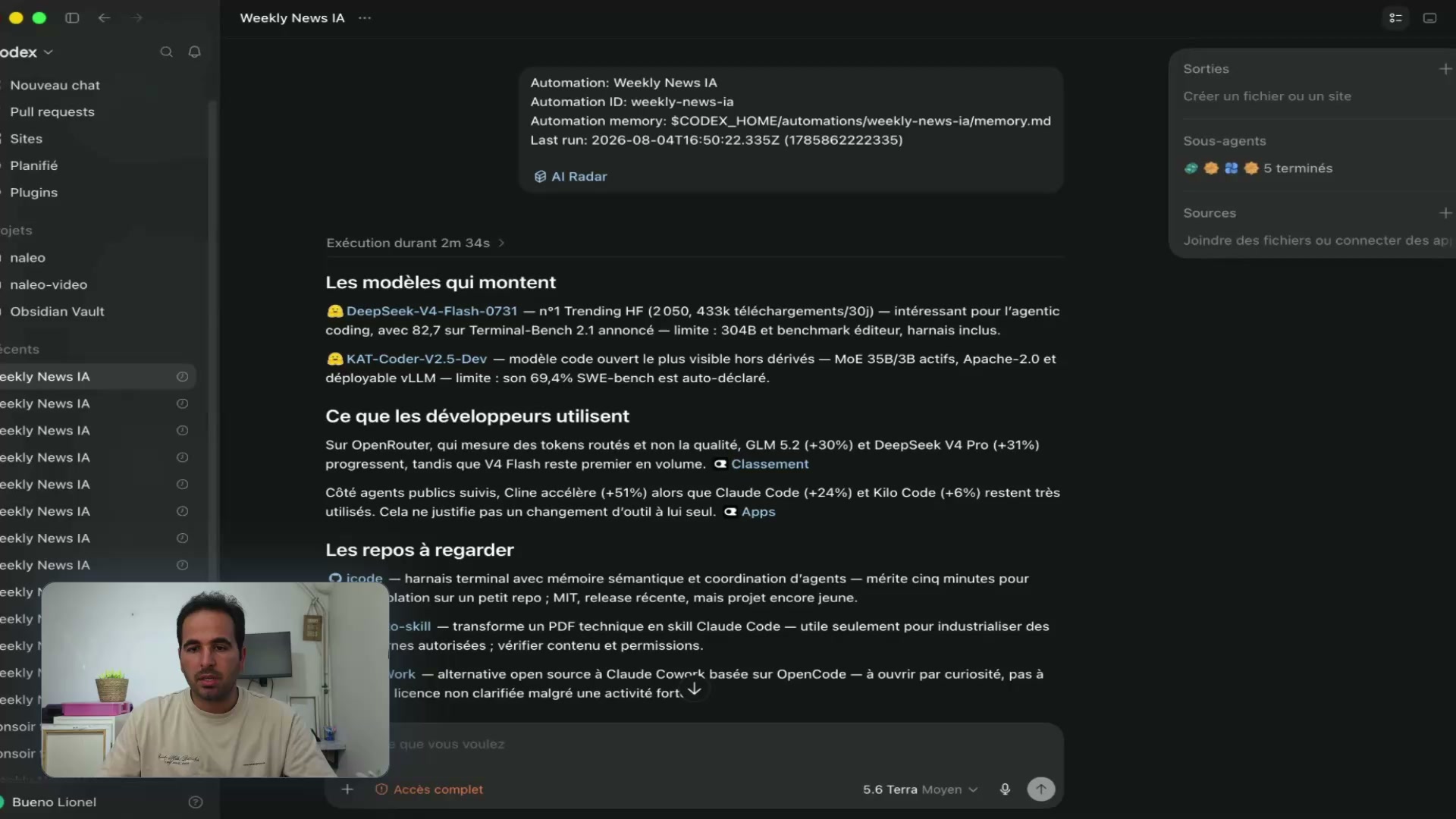 Le récap produit par le skill ai-radar avec ses trois sections et ses réserves